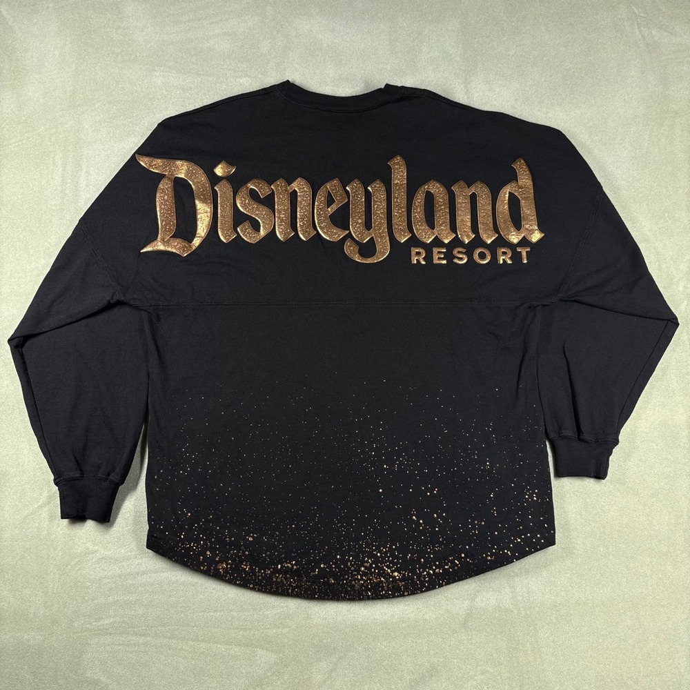 Disneyland Resort Spirit Jersey Black Rose Gold Glitter Splatter Mens Medium